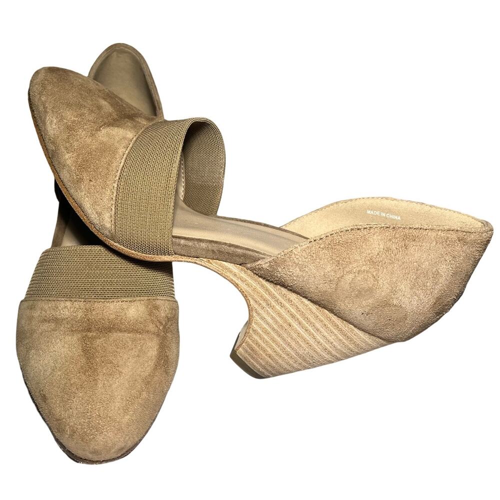Eileen Fisher Bailey Suede Leather Pumps Sandals Slip On Sienna Brown Si…